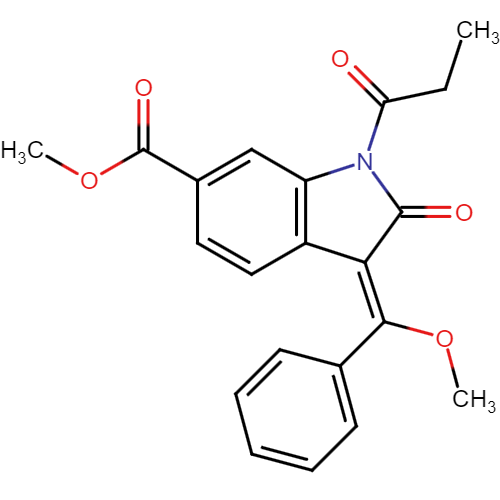 3-(Methoxy-phenyl-methylene)2-oxo-1-propionyl-2,3-dihydro-1H-indole-6- carboxylic acid methyl ester