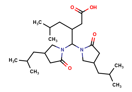 3-(bis(4-isobutyl-2-oxopyrrolidin-1-yl)methyl)-5-methylhexanoic acid