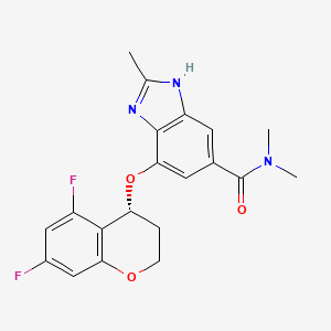 4-{[(4R)-5,7-Difluoro-3,4-dihydro-2H-chromen-4-yl]oxy}-N,N,2-trimethyl-1H-benzimidazole-6-carboxamide