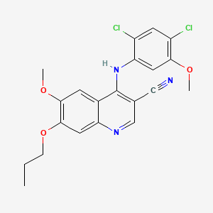 4-[(2,4-Dichloro-5-methoxyphenyl)amino]-6-methoxy-7-propoxyquinoline-3-carbonitrile