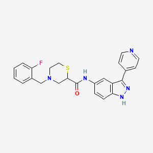 4-[(2-Fluorophenyl)methyl]-N-[3-(4-pyridinyl)-1H-indazol-5-yl]-2-thiomorpholinecarboxamide