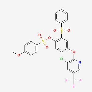 4-{[3-chloro-5-(trifluoromethyl)-2-pyridinyl]oxy}-2-(phenylsulfonyl)phenyl 4-methoxybenzenesulfonate