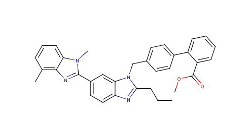 4'-[4'-methyl-6-(1-methyl-1H-benzimidazole-2-yl)2-propyl-1H-benzimidazole-1-yl-methyl]biphenyl-2-car