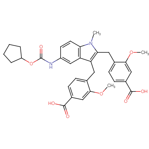 4-[[5-cyclopentyloxycarbonylamino-2-[(3-methoxy benzoic acid-4-yl)-methyl]-1-methyl indol-3-yl]-methyl]-3-methoxy-benzoic acid