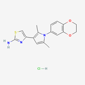 4-[1-(2,3-dihydro-1,4-benzodioxin-6-yl)-2,5-dimethyl-1H-pyrrol-3-yl]-1,3-thiazol-2-amine hydrochloride