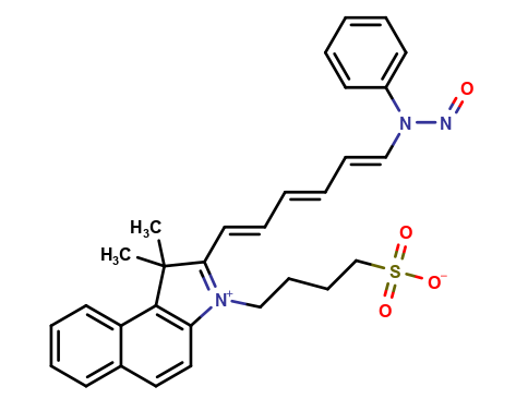 4-(1,1-dimethyl-2-((1E,3E,5E)-6-(nitroso(phenyl)amino)hexa-1,3,5-trien-1-yl)-1H-benzo[e]indol-3-ium-3-yl)butane-1-sulfonate