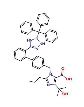 4-(1-hydroxy-1-methylethyl)-2-propyl-1-[[2'[2-(triphenylmethyl)-1H- tetrazole-5yl]biphenyl-4-yl]meth