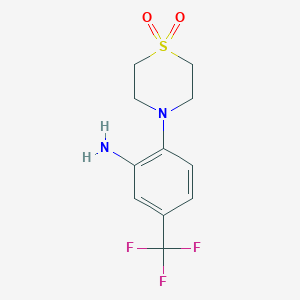 4-[2-Amino-4-(trifluoromethyl)phenyl]-1lambda6-thiomorpholine-1,1-dione