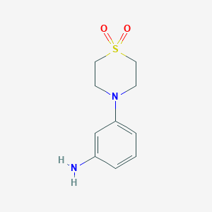 4-(3-Aminophenyl)-1lambda6-thiomorpholine-1,1-dione