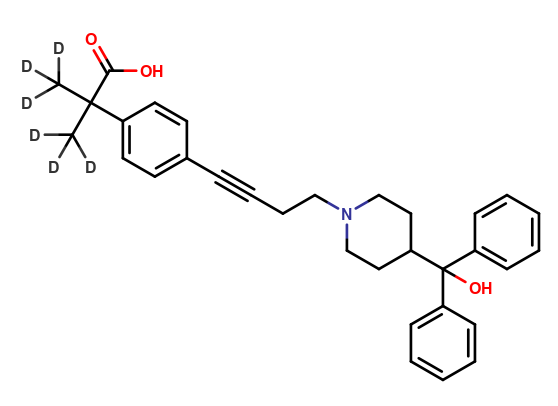 4-[4-[4-(Hydroxydiphenylmethyl)-1-piperidinyl]-1-butyn-1-yl]-a,a-dimethyl-benzeneacetic Acid-d6