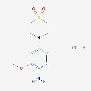 4-(4-Amino-3-methoxyphenyl)-1lambda6-thiomorpholine-1,1-dione hydrochloride