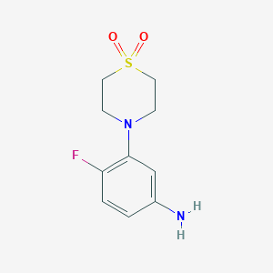 4-(5-Amino-2-fluorophenyl)-1lambda6-thiomorpholine-1,1-dione