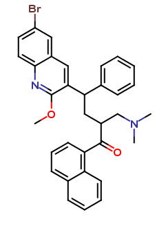 4-(6-bromo-2-methoxyquinolin-3-yl)-2-((dimethylamino)methyl)-1-(naphthalen-1-yl)-4-phenylbutan-1-one