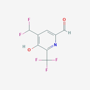 4-(difluoromethyl)-5-hydroxy-6-(trifluoromethyl)picolinaldehyde