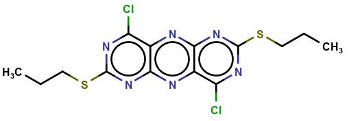 4,9-dichloro-2,7-bis(propylthio)pyrimido[4,5-g]pteridine