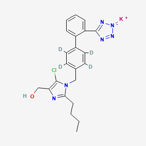 4-Deschloro-4-Hydroxymethyl, 5-Deshydroxymethyl-5-Chloro Losartan (Phenylene-d4) Potassium Salt