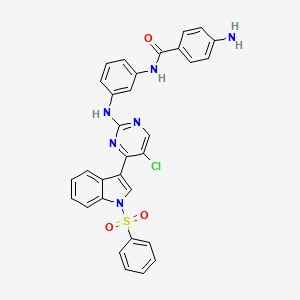 4-amino-N-(3-((5-chloro-4-(1-(phenylsulfonyl)-1H-indol-3-yl)pyrimidin-2-yl)amino)phenyl)benzamide