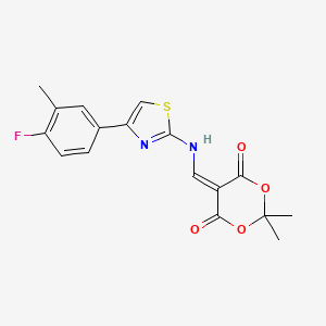 5-({[4-(4-Fluoro-3-methylphenyl)-1,3-thiazol-2-yl]amino}methylidene)-2,2-dimethyl-1,3-dioxane-4,6-dione