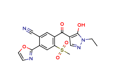 5-(1-Ethyl-5-hydroxy-1H-pyrazole-4-carbonyl)-4-methanesulfonyl-2-oxazol-2-yl-benzonitrile