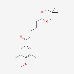 5-(5,5-Dimethyl-1,3-dioxan-2-YL)-3',5'-dimethyl-4'-methoxyvalerophenone