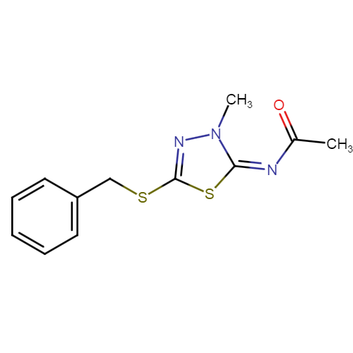 5-Acetylimino-4-methyl-2 benzyl mercapto-1,3,4 thiadiazole