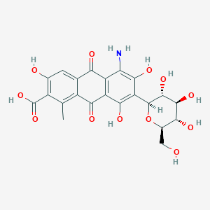 5-Amino-3,6,8-trihydroxy-1-methyl-9,10-dioxo-7-[(2S,3R,4R,5S,6R)-3,4,5-trihydroxy-6-(hydroxymethyl)oxan-2-yl]anthracene-2-carboxylic acid