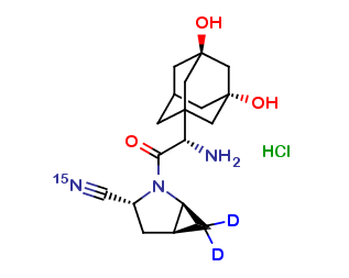 5-Hydroxy saxagliptin 15N D2 Hydrochloride