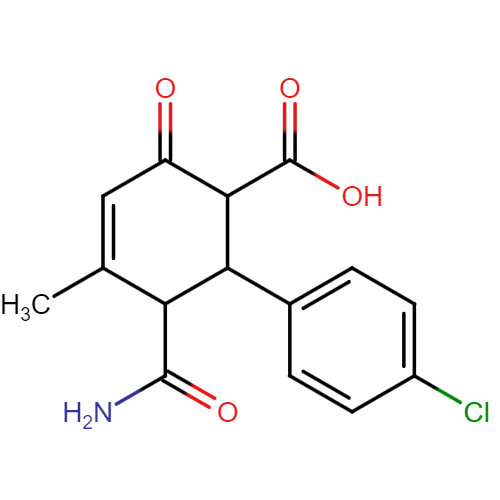 5-carbamoyl-6-(4-chlorophenyl)-4-methyl-2-oxocyclohex-3-enecarboxylic acid
