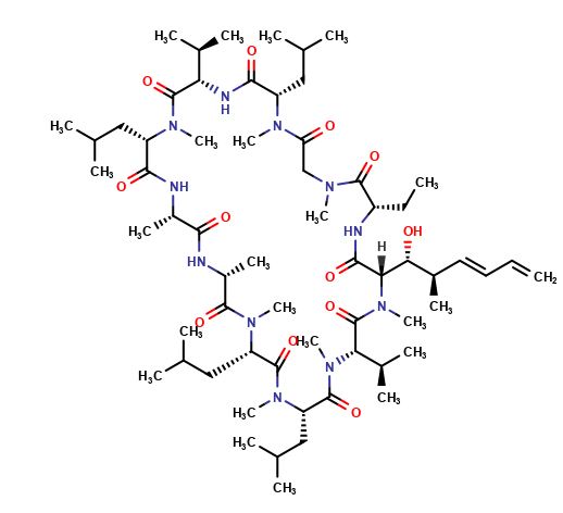 6-[(2S,3R,4R,5E)-3-hydroxy-4-methyl-2-(methylamino)-5,7-octadienoic acid]-Cyclosporin A