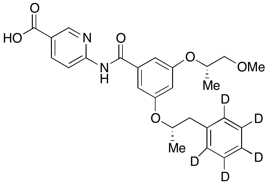 6-[[3-[(1S)-2-Methoxy-1-methylethoxy]-5-[(1S)-1-methyl-2-phenylethoxy]benzoyl]amino]-3-pyridinecarboxylic Acid-d5