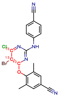 6-Desamino 6-Chloro Etravirine-13C3