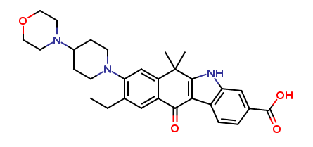 9-Ethyl-6,6-dimethyl-8-(4-morpholinopiperidin-1-yl)-11-oxo-6,11-dihydro-5H-benzo[b]carbazole-3-carbo