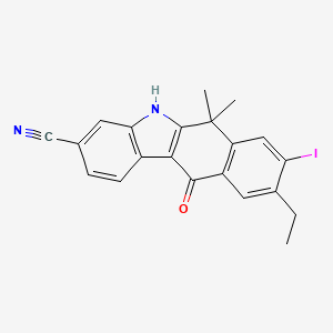 9-Ethyl-8-iodo-6,6-dimethyl-11-oxo-6,11-dihydro-5H-benzo[b]carbazole-3-carbonitrile