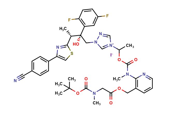 Isavuconazole N-substituted carbamoyloxyalkyl-azolium derivative