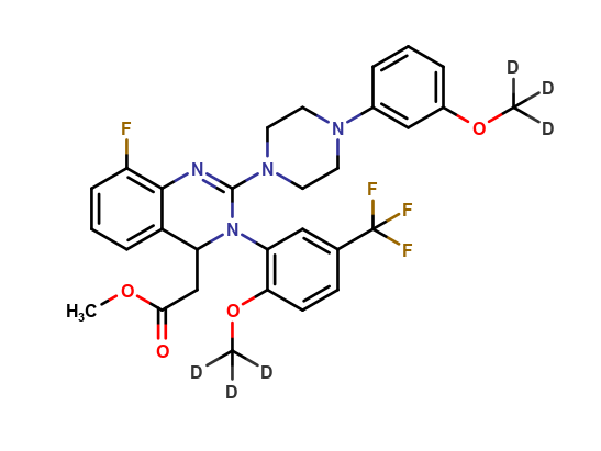 Methyl 8-fluoro-3,4-dihydro-2-[4-[3-(methoxy-d3)phenyl]-1-piperazinyl]-3-[2-(methoxy-d3)-5-(trifluoromethyl)phenyl]-4-quinazolineacetate