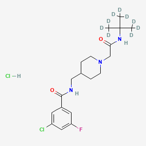 N-((1-(2-(tert-Butylamino)-2-oxoethyl)piperidin-4-yl)methyl)-3-chloro-5-fluorobenzamide-d9 Hydrochloride Salt