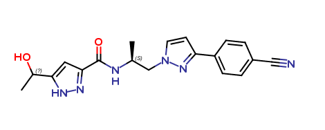 N-((S)-1-(3-(4-cyanophenyl)-1H-pyrazol-1-yl)propan-2-yl)-5-(1-hydroxyethyl)-1H-pyrazole-3-carboxamid
