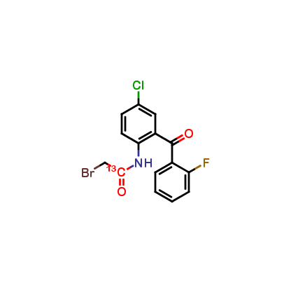 N-[2-(2-Fluorophenyl)-4-chlorophenyl-2-bromoacetamide 13C1