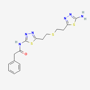 N-[5-[2-[2-(5-amino-1,3,4-thiadiazol-2-yl)ethylsulfanyl]ethyl]-1,3,4-thiadiazol-2-yl]-2-phenylacetamide