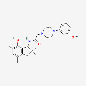 N-(7-hydroxy-2,2,4,6-tetramethyl-1,3-dihydroinden-1-yl)-2-[4-(3-methoxyphenyl)piperazin-1-yl]acetamide
