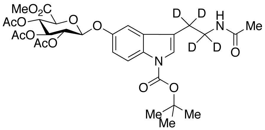 N-Acetyl-N-tert-butoxycarbonyl Serotonin-d4 Tri-O-acetyl-β-D-glucuronide Methyl Ester