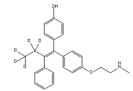 N-Desmethyl-4-hydroxy Tamoxifen-d5 (1:1 E/Z Mixture)