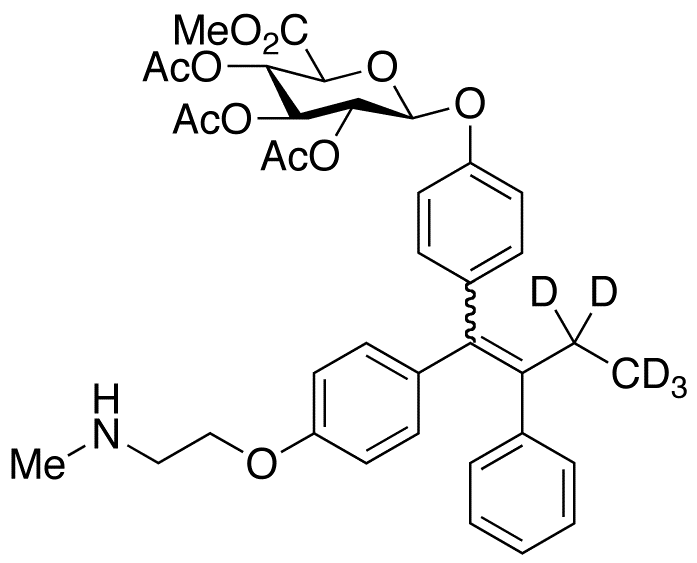 N-Desmethyl-4-hydroxy Tamoxifen-d5 Tri-O-acetyl-?-D-glucuronic Acid Methyl Ester (E/Z Mixture)