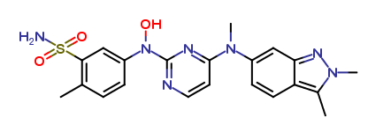 Pazopanib N-oxide impurity at RRT 0.7