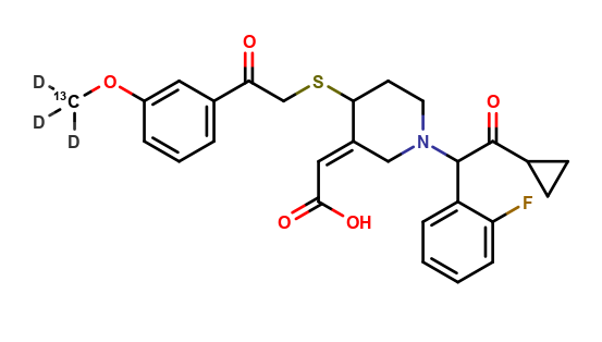 Prasugrel Metabolite Derivative-13C-d3 (trans R-138727MP, Mixture of Diastereomers)