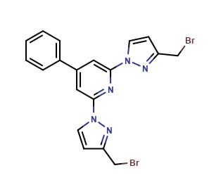 Show details of Pyridine, 2,6-bis[3-(bromomethyl)-1H-pyrazol-1-yl]-4-phenyl