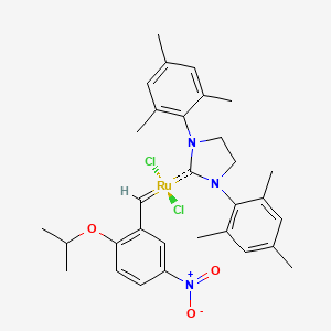 Ruthenium, [1,3-bis(2,4,6-trimethylphenyl)-2-imidazolidinylidene]dichloro[[2-(1-methylethoxy-κO)-5-n (Grela 2nd Generation)