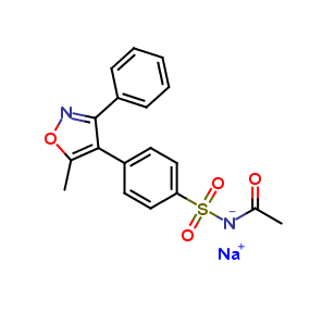 Sodium acetyl(4-(5-methyl-3-phenylisoxazol-4-yl)phenylsulfonyl)amide