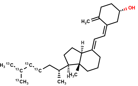 Vitamin D3-[23,24,25,26,27-13C5] (Solution)