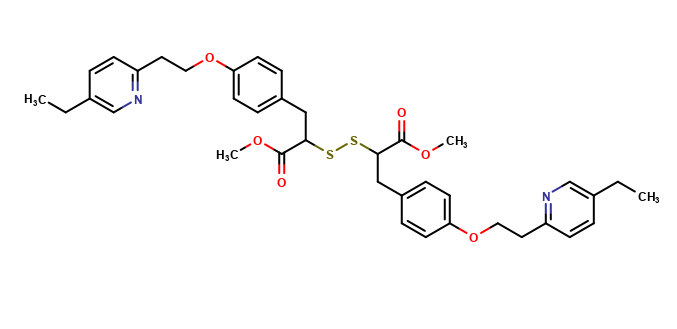 dimethyl 2,2'-disulfanediylbis(3-(4-(2-(5-ethylpyridin-2-yl)ethoxy)phenyl)propanoate)